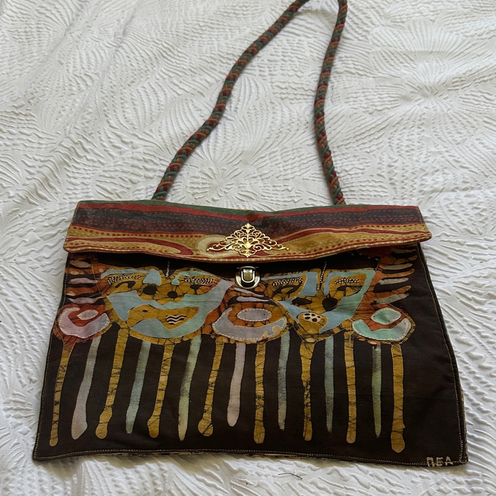 Artistic Brown and Gold Women's Bag